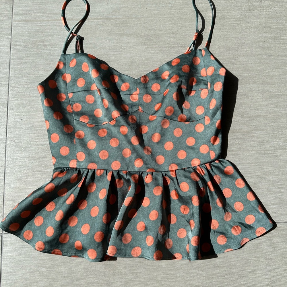 Zara Orange Polka Dot Crop Top